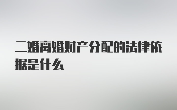 二婚离婚财产分配的法律依据是什么