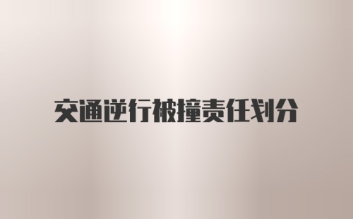 交通逆行被撞责任划分