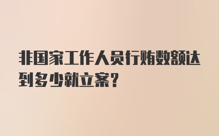 非国家工作人员行贿数额达到多少就立案？