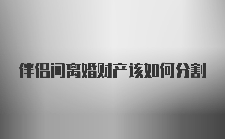 伴侣间离婚财产该如何分割