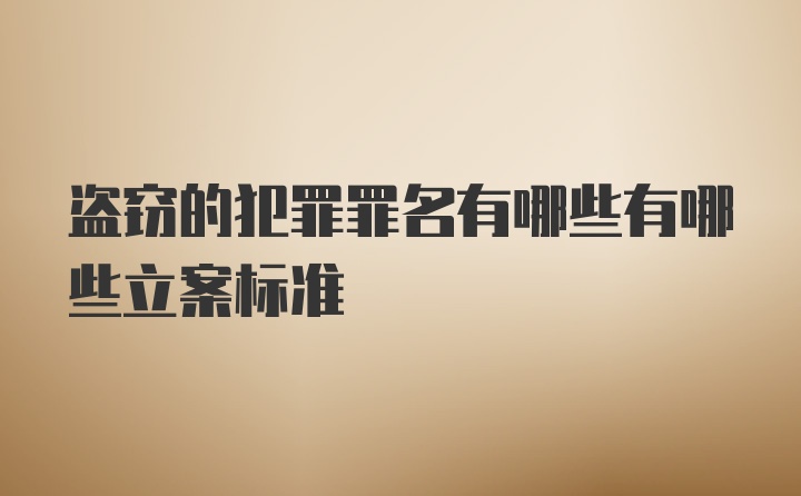 盗窃的犯罪罪名有哪些有哪些立案标准