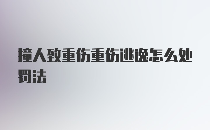 撞人致重伤重伤逃逸怎么处罚法