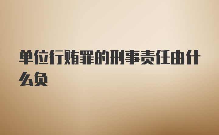 单位行贿罪的刑事责任由什么负