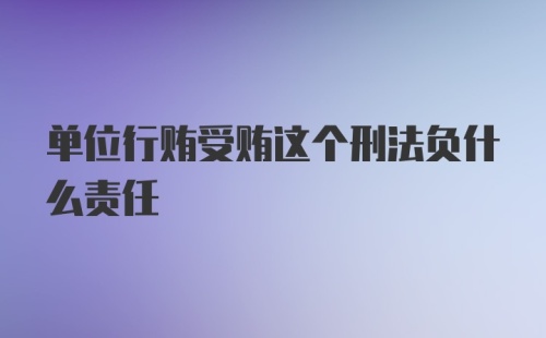 单位行贿受贿这个刑法负什么责任