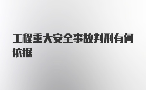 工程重大安全事故判刑有何依据