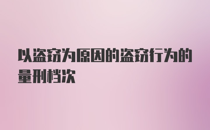 以盗窃为原因的盗窃行为的量刑档次