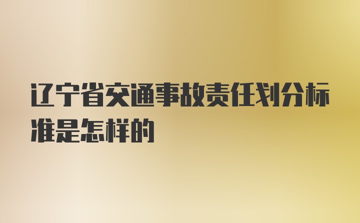 辽宁省交通事故责任划分标准是怎样的