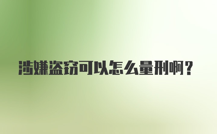 涉嫌盗窃可以怎么量刑啊？