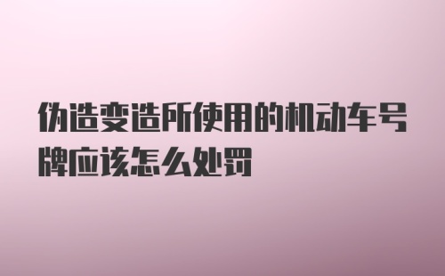 伪造变造所使用的机动车号牌应该怎么处罚