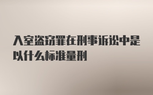 入室盗窃罪在刑事诉讼中是以什么标准量刑