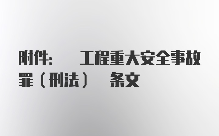 附件: 工程重大安全事故罪(刑法) 条文