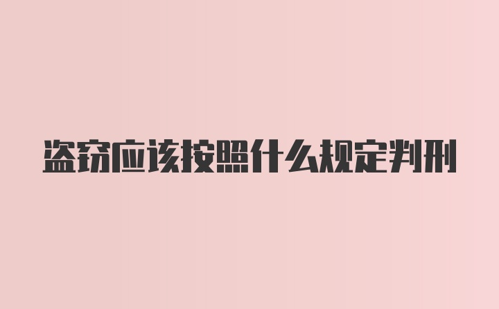 盗窃应该按照什么规定判刑