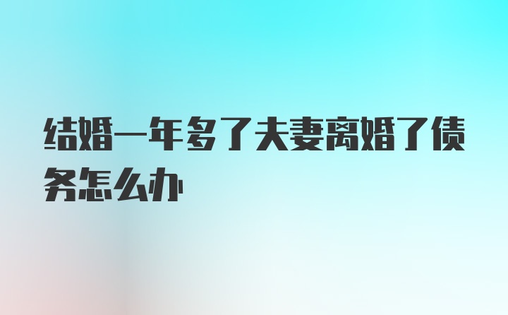 结婚一年多了夫妻离婚了债务怎么办