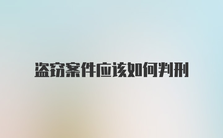 盗窃案件应该如何判刑