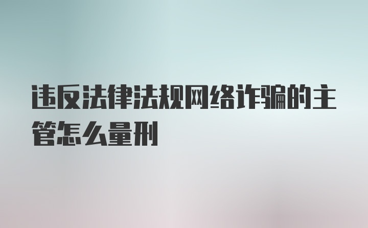 违反法律法规网络诈骗的主管怎么量刑