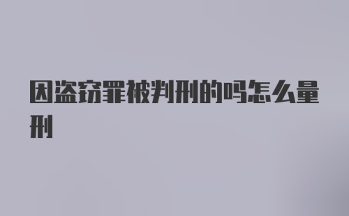 因盗窃罪被判刑的吗怎么量刑