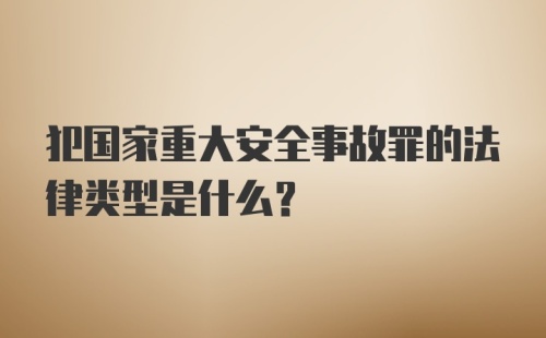 犯国家重大安全事故罪的法律类型是什么？