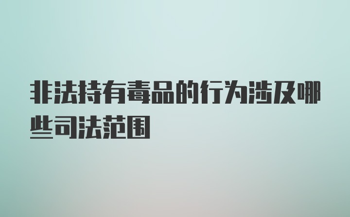 非法持有毒品的行为涉及哪些司法范围