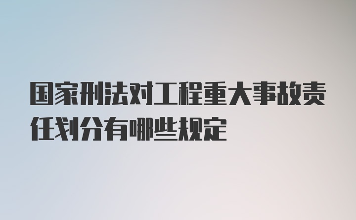 国家刑法对工程重大事故责任划分有哪些规定