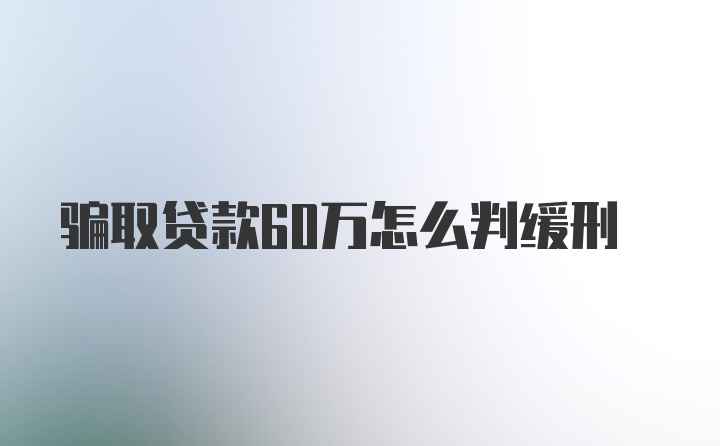 骗取贷款60万怎么判缓刑