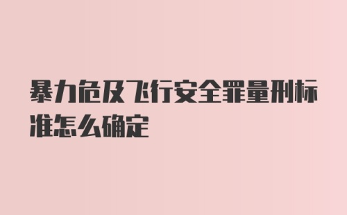 暴力危及飞行安全罪量刑标准怎么确定