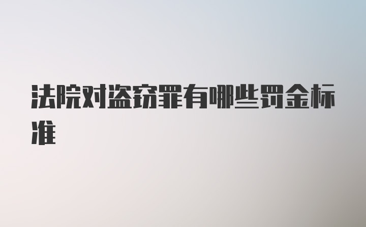 法院对盗窃罪有哪些罚金标准