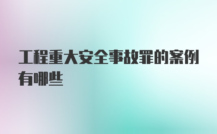 工程重大安全事故罪的案例有哪些