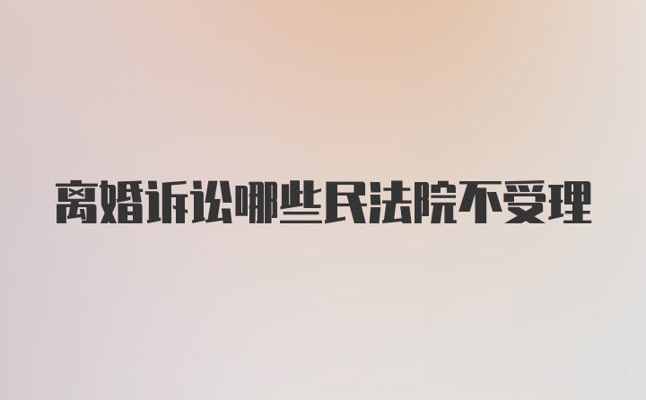 离婚诉讼哪些民法院不受理