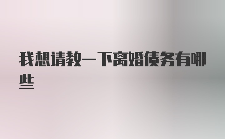 我想请教一下离婚债务有哪些