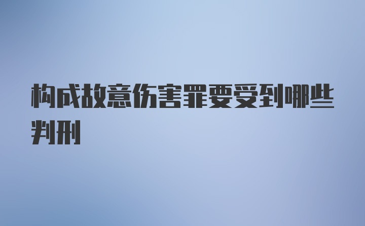 构成故意伤害罪要受到哪些判刑