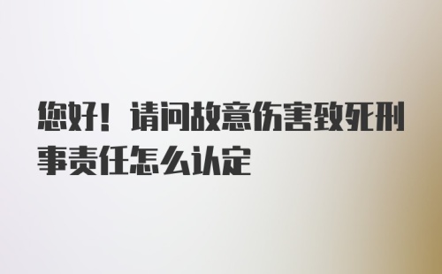 您好！请问故意伤害致死刑事责任怎么认定