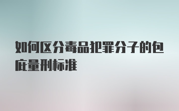 如何区分毒品犯罪分子的包庇量刑标准