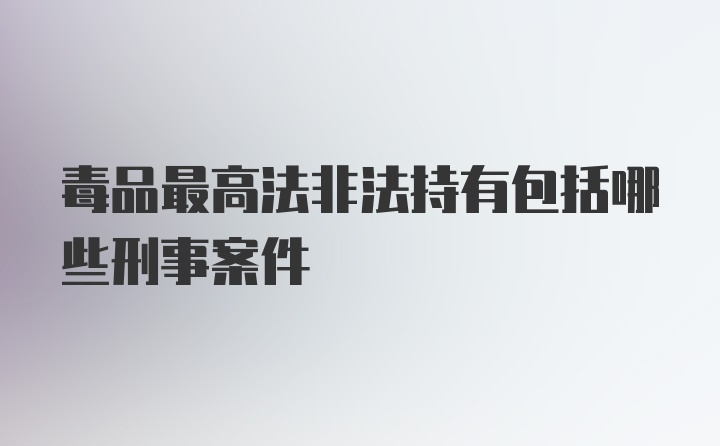 毒品最高法非法持有包括哪些刑事案件