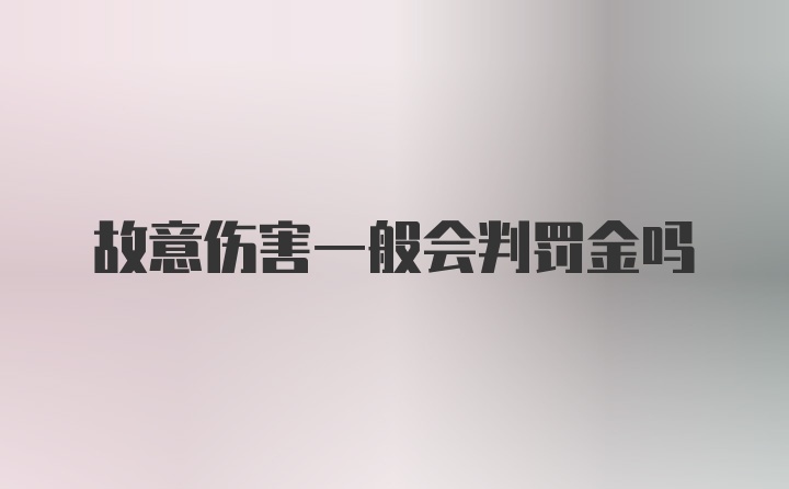 故意伤害一般会判罚金吗