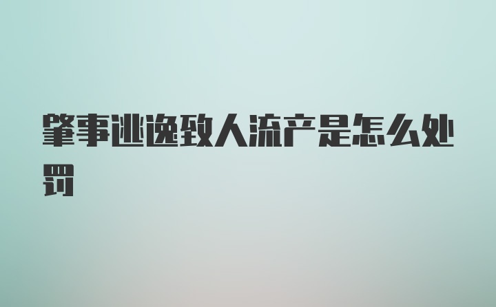 肇事逃逸致人流产是怎么处罚