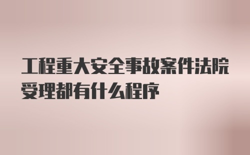 工程重大安全事故案件法院受理都有什么程序