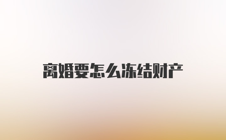 离婚要怎么冻结财产