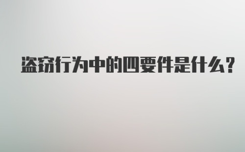 盗窃行为中的四要件是什么?