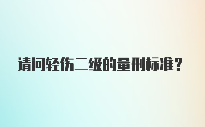 请问轻伤二级的量刑标准？