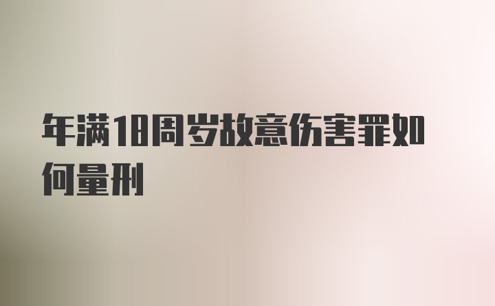 年满18周岁故意伤害罪如何量刑