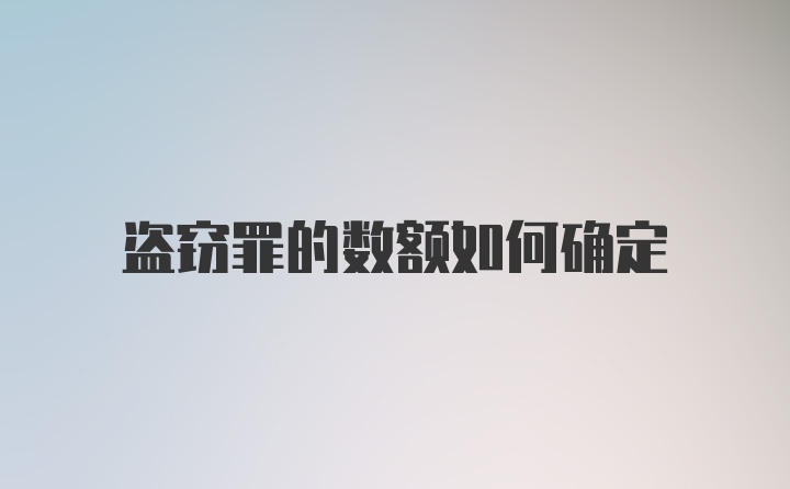 盗窃罪的数额如何确定