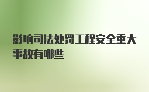 影响司法处罚工程安全重大事故有哪些