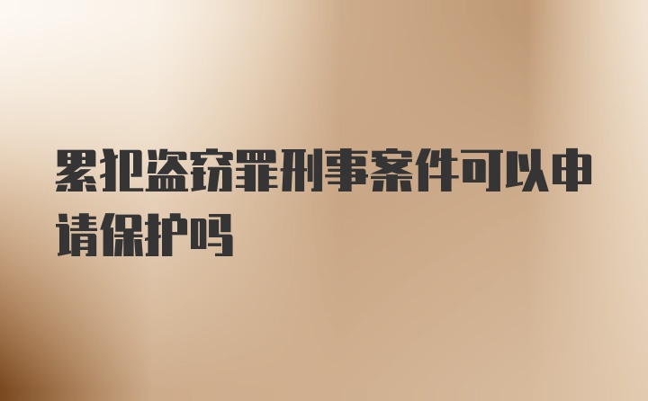 累犯盗窃罪刑事案件可以申请保护吗