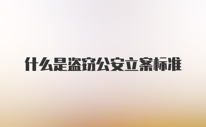 什么是盗窃公安立案标准