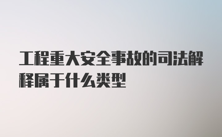 工程重大安全事故的司法解释属于什么类型