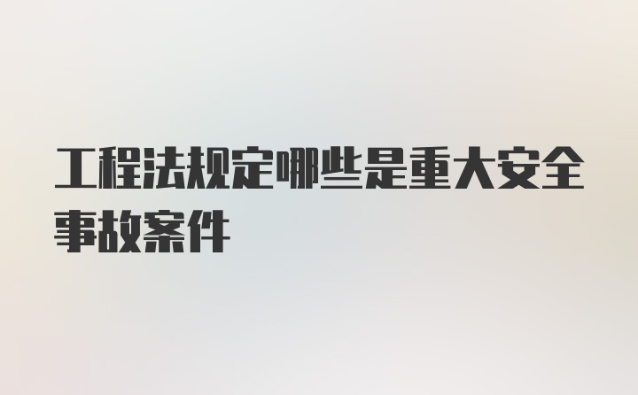 工程法规定哪些是重大安全事故案件