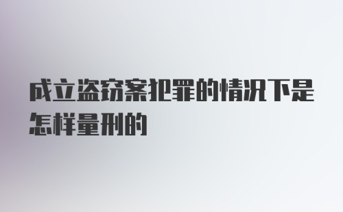 成立盗窃案犯罪的情况下是怎样量刑的