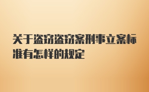 关于盗窃盗窃案刑事立案标准有怎样的规定