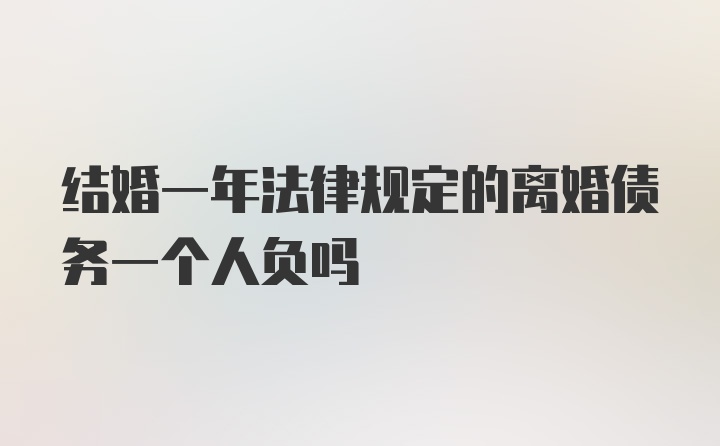 结婚一年法律规定的离婚债务一个人负吗