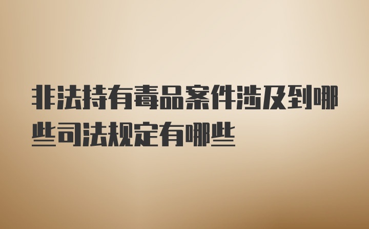 非法持有毒品案件涉及到哪些司法规定有哪些